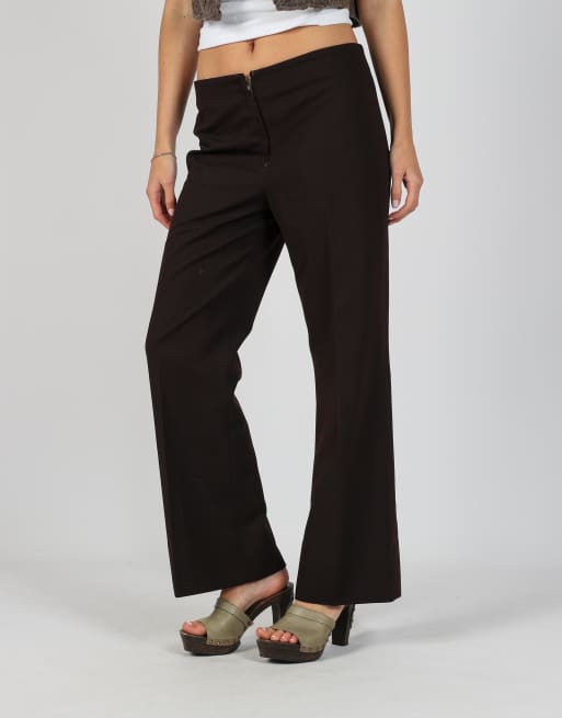 Vintage Made in Italy S woven trousers in brown, 2 of 4