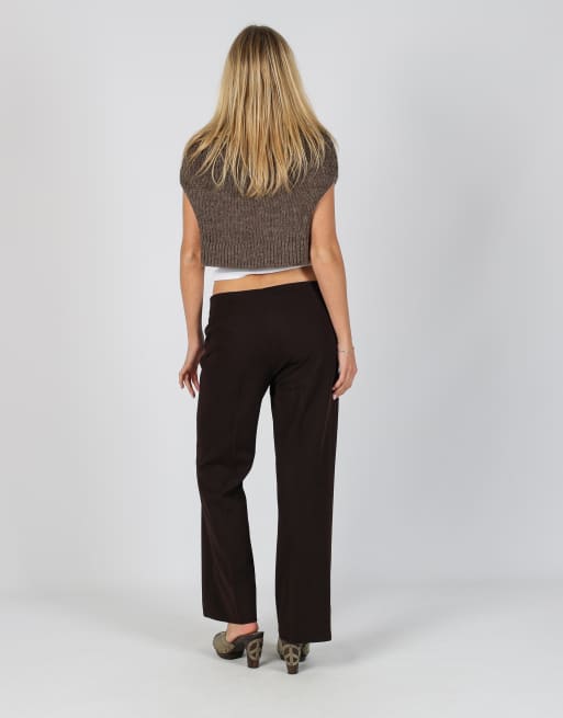Vintage Made in Italy S woven trousers in brown, 3 of 4