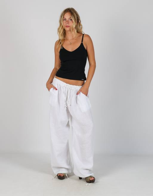 Vintage Made in Italy S woven trousers in white, 1 of 4