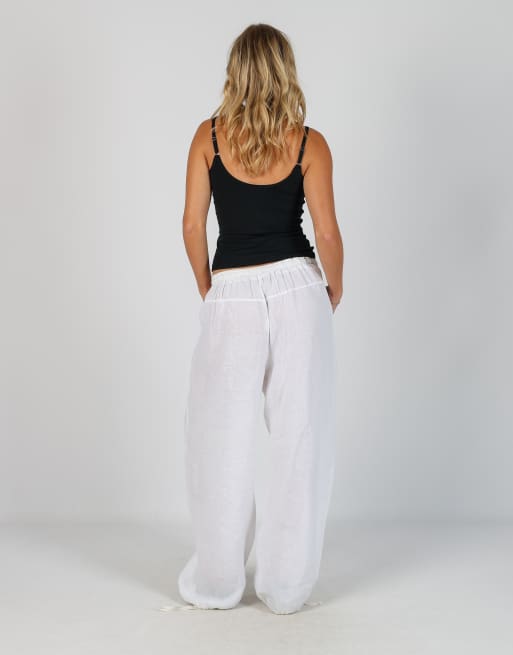 Vintage Made in Italy S woven trousers in white, 3 of 4