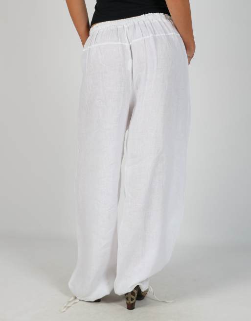 Vintage Made in Italy S woven trousers in white, 4 of 4