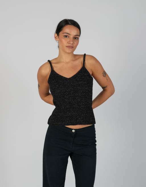 Vintage Made in Italy S woven vest in black, 3 of 4