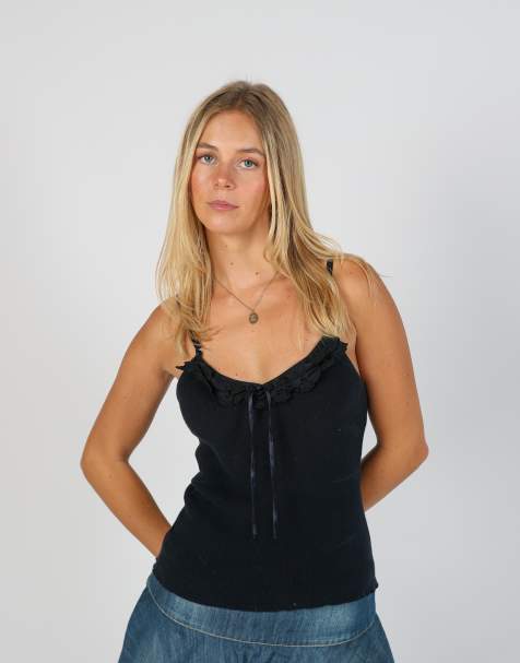 Vintage Made in Italy S woven vest in navy blue - view 1
