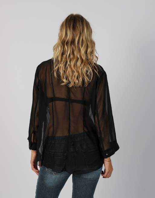 Vintage Made in Italy XL long sleeve top in black, 2 of 4