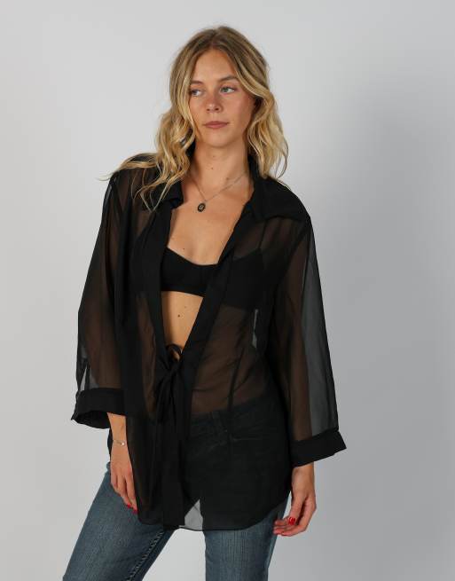 Vintage Made in Italy XL long sleeve top in black, 3 of 4