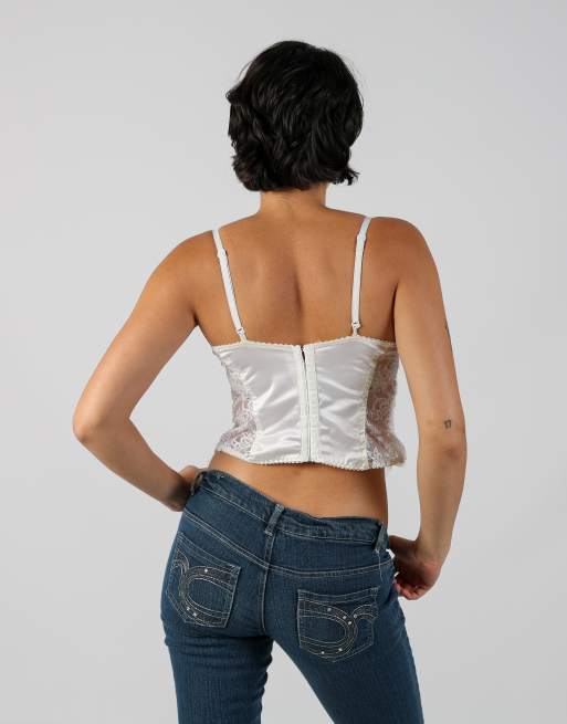 Vintage Made in Italy XS corset in ivory, 2 of 4