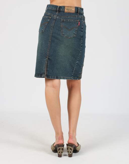 Vintage Made in Italy XS denim midi skirt in blue, 4 of 4