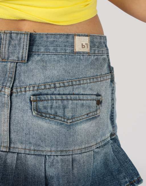 Vintage Made in Italy XS denim mini skirt in blue, 4 of 4