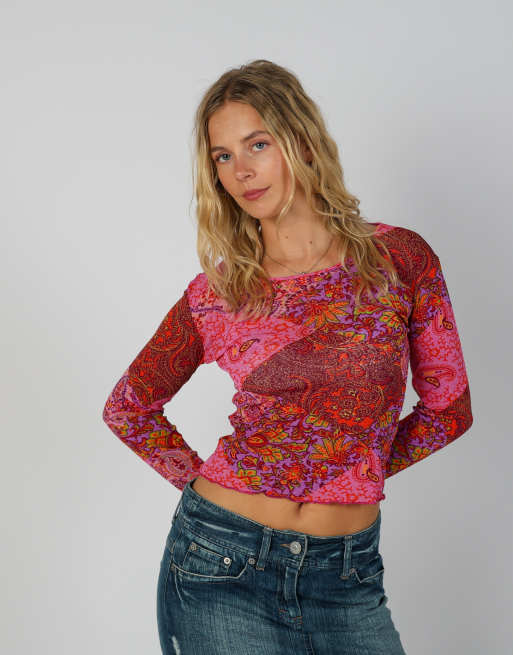 Vintage Made in Italy XS long sleeve top in pink, 3 of 4