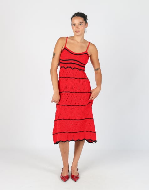 Vintage Made in Italy XS woven maxi dress in red - view 1