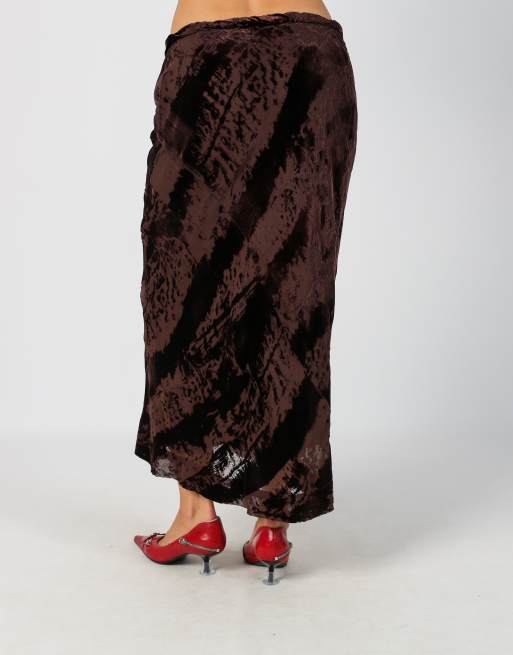 Vintage Made in Italy XS woven maxi skirt in brown, 4 of 4