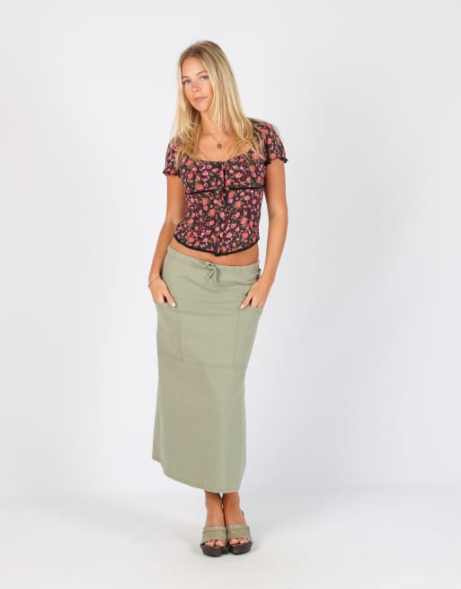 Vintage Made in Italy XS woven maxi skirt in light grey