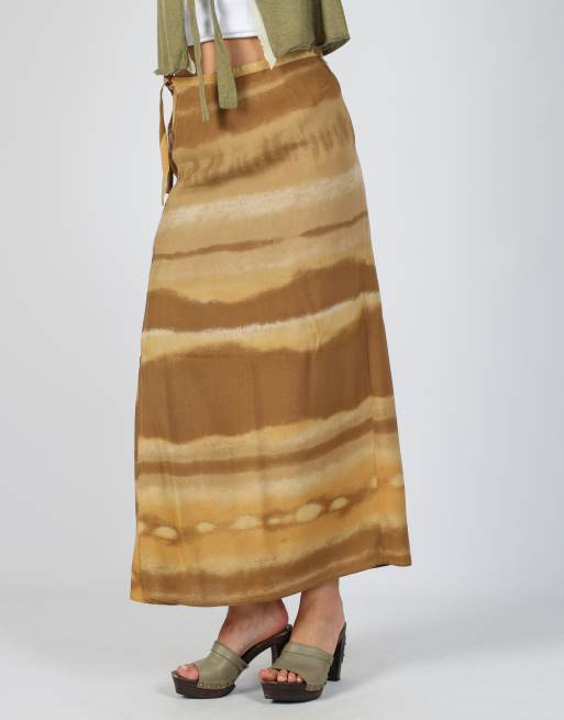 Vintage Made in Italy XS woven maxi skirt in tan, 2 of 4
