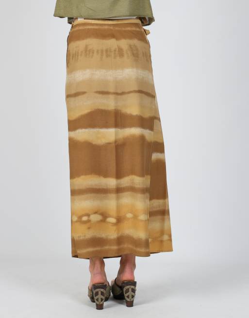 Vintage Made in Italy XS woven maxi skirt in tan, 4 of 4
