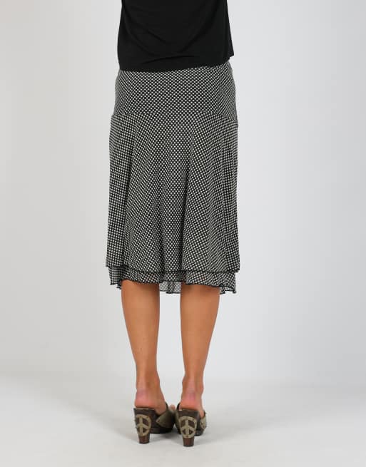 Vintage Made in Italy XS woven midi skirt in black, 4 of 4