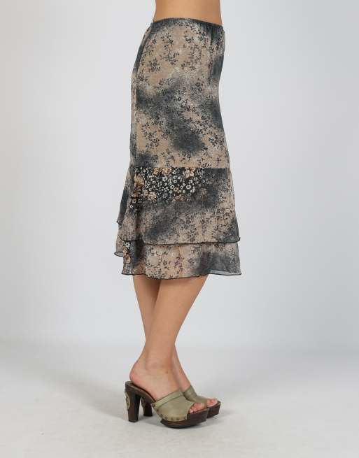 Vintage Made in Italy XS woven midi skirt in black, 2 of 4