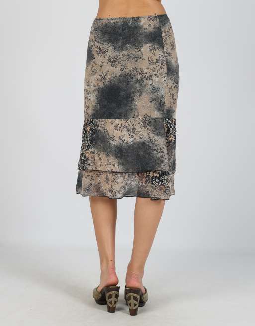 Vintage Made in Italy XS woven midi skirt in black, 4 of 4