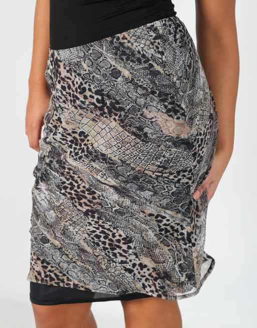 Vintage Made in Italy XS woven midi skirt in brown, 4 of 4