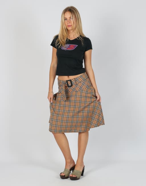 Vintage Made in Italy XS woven midi skirt in tan, 1 of 4