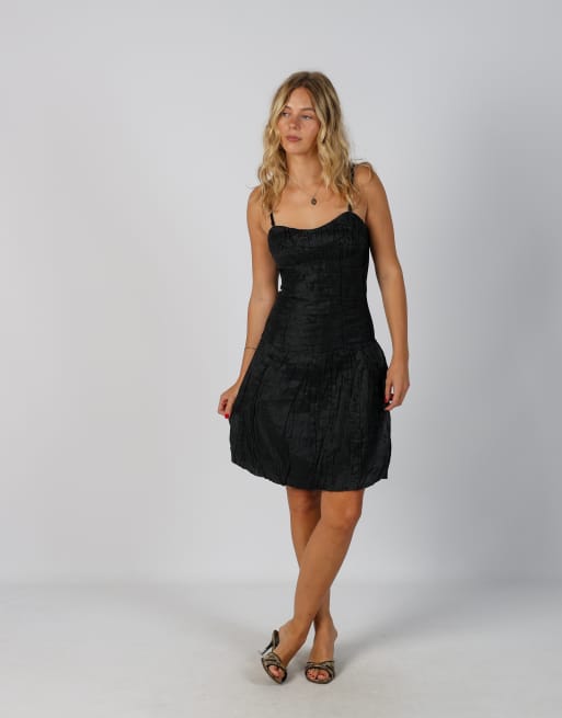 Vintage Made in Italy XS woven mini dress in black, 1 of 4