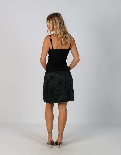 Vintage Made in Italy XS woven mini dress in black, 3 of 4