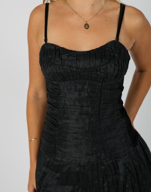Vintage Made in Italy XS woven mini dress in black, 4 of 4
