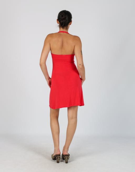 Vintage Made in Italy XS woven mini dress in red, 3 of 4