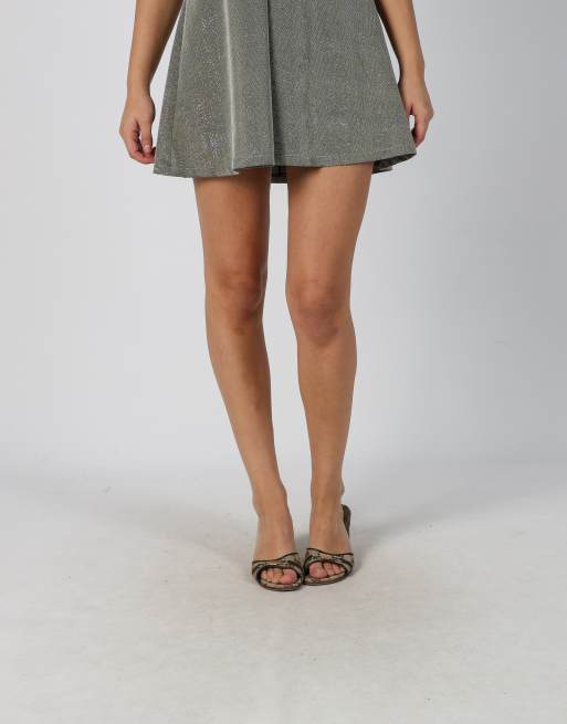 Vintage Made in Italy XS woven mini dress in silver, 2 of 4