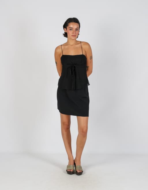 Vintage Made in Italy XS woven mini skirt in black, 1 of 4