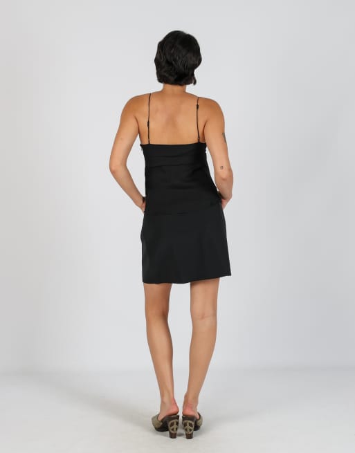 Vintage Made in Italy XS woven mini skirt in black, 3 of 4