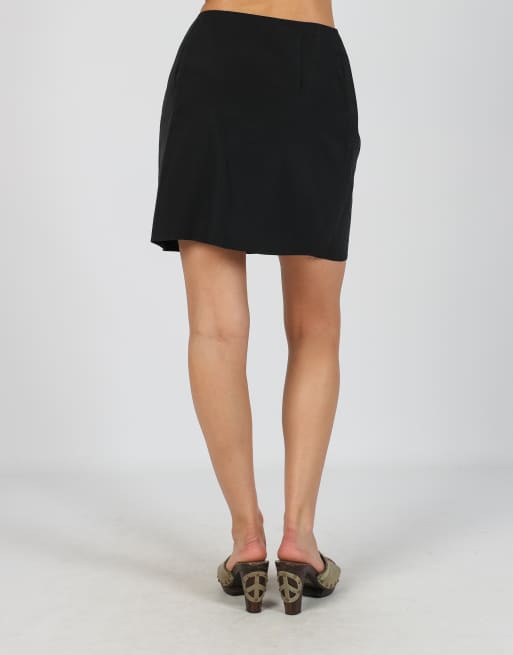 Vintage Made in Italy XS woven mini skirt in black, 4 of 4