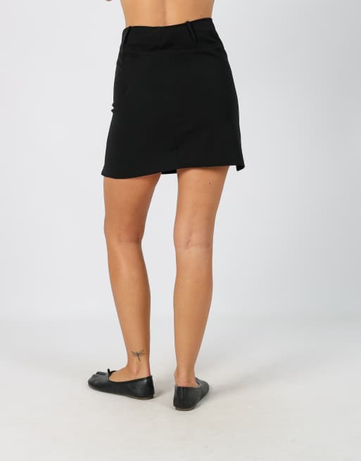 Vintage Made in Italy XS woven mini skirt in black, 4 of 4