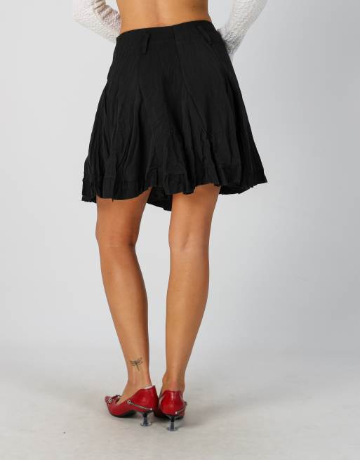 Vintage Made in Italy XS woven mini skirt in black, 4 of 4