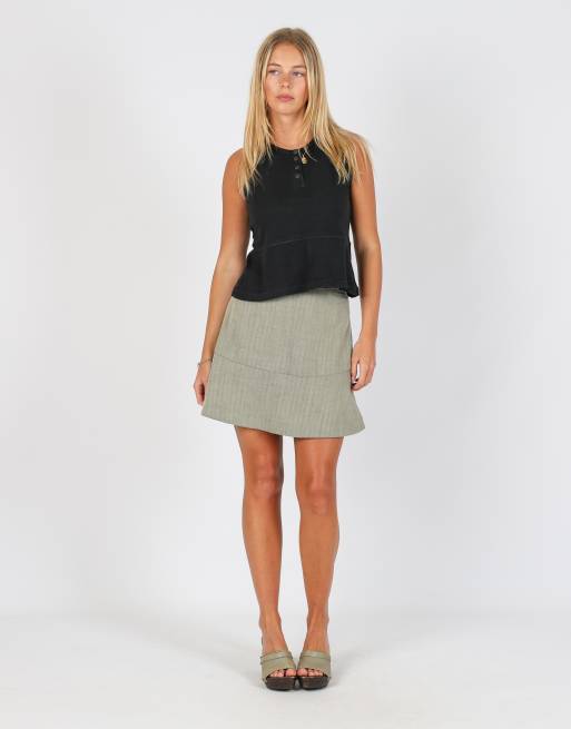 Vintage Made in Italy XS woven mini skirt in grey
