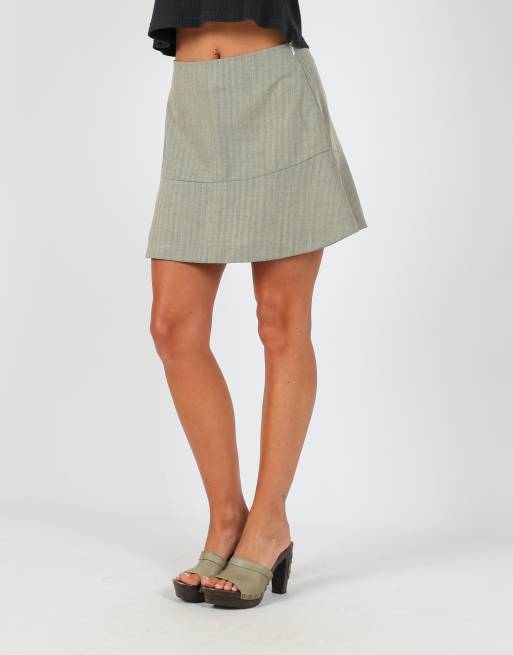 Vintage Made in Italy XS woven mini skirt in grey, 2 of 4