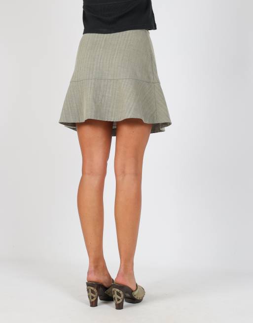 Vintage Made in Italy XS woven mini skirt in grey, 4 of 4