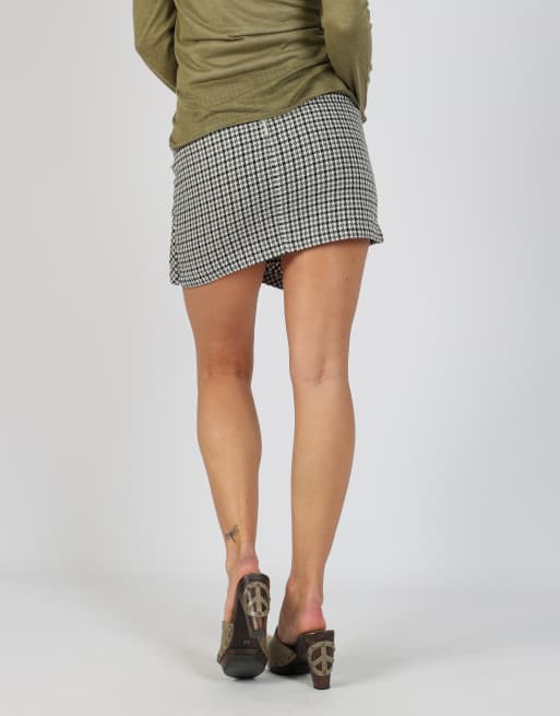 Vintage Made in Italy XS woven mini skirt in ivory, 4 of 4