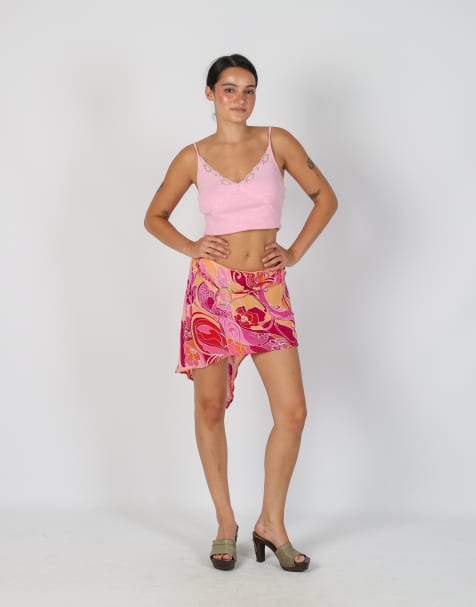 Vintage Made in Italy XS woven mini skirt in pink - view 1