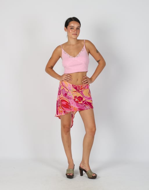 Vintage Made in Italy XS woven mini skirt in pink