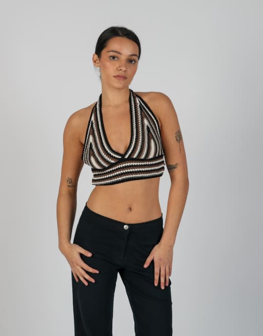 Vintage Made in Italy XS woven top in black
