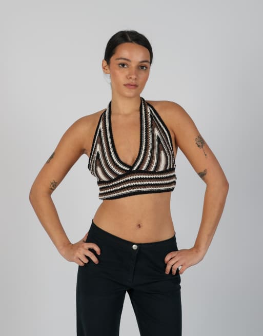 Vintage Made in Italy XS woven top in black, 3 of 4