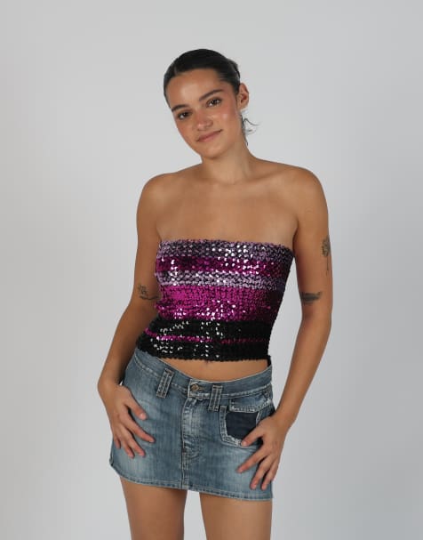 Vintage Made in Italy XS woven top in purple - view 1