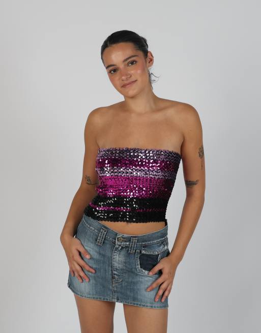 Vintage Made in Italy XS woven top in purple