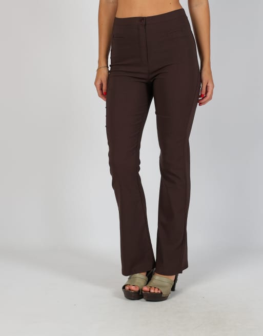 Vintage Made in Italy XS woven trousers in brown, 2 of 4
