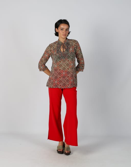 Vintage Made in Italy XS woven trousers in red, 1 of 4