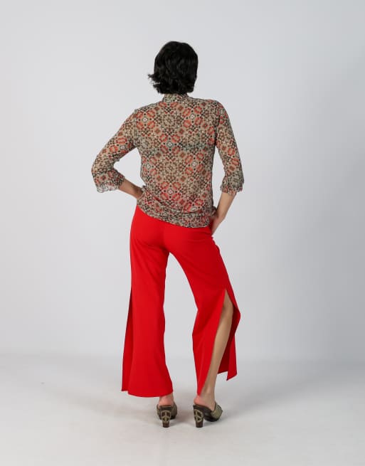 Vintage Made in Italy XS woven trousers in red, 3 of 4