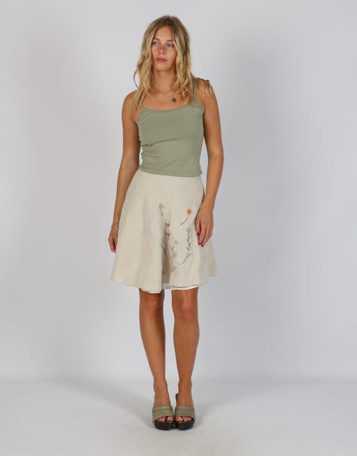 Vintage Made in Italy XXS woven mini skirt in beige, 1 of 4