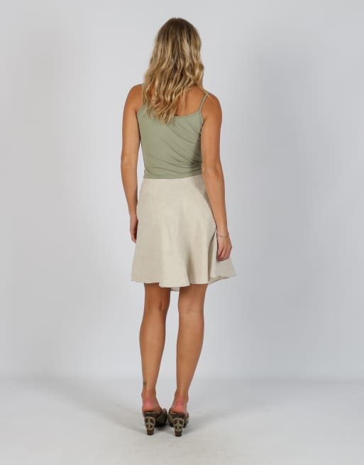 Vintage Made in Italy XXS woven mini skirt in beige, 3 of 4
