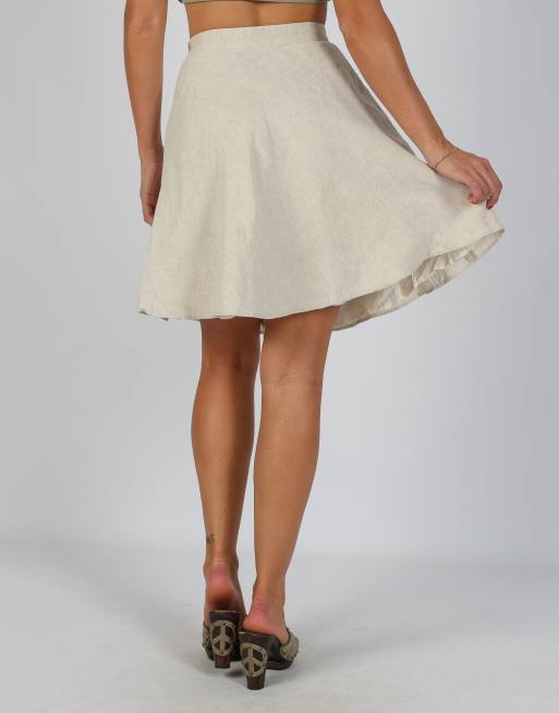 Vintage Made in Italy XXS woven mini skirt in beige, 4 of 4