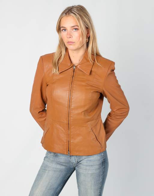 Vintage Madeleine 10 leather jacket in tan